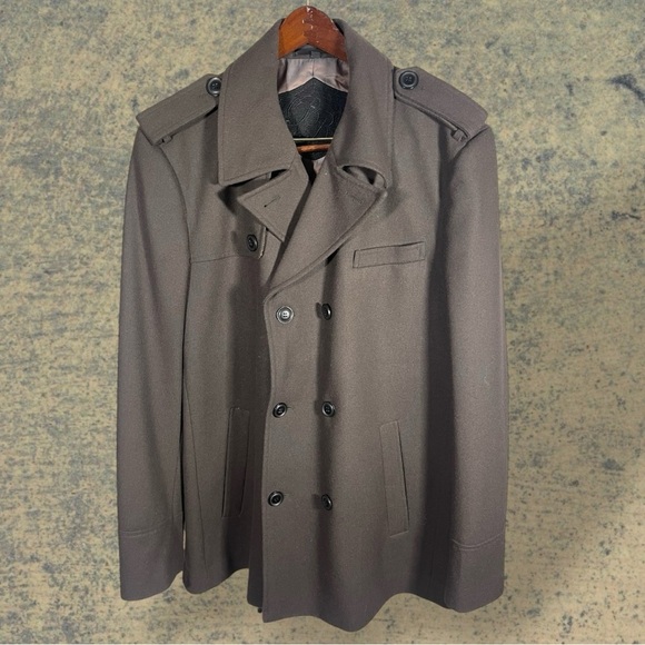 Black Rivet Men's Taupe Gray Peacoat Size XL - Picture 2 of 16